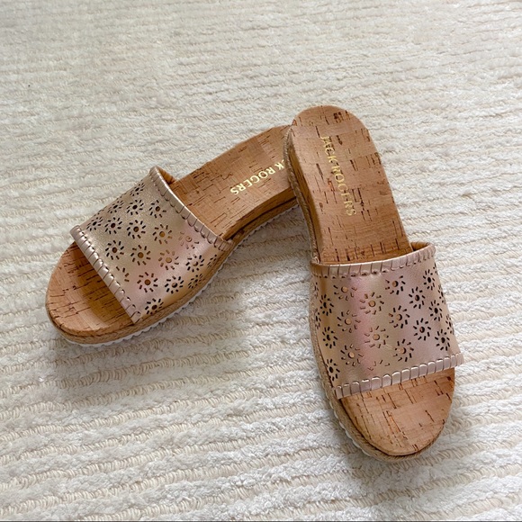 NWT Jack Rogers rose gold cork slides - Picture 5 of 13